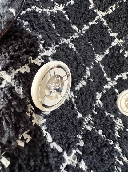 Chanel 22B Black and White Check Jacket