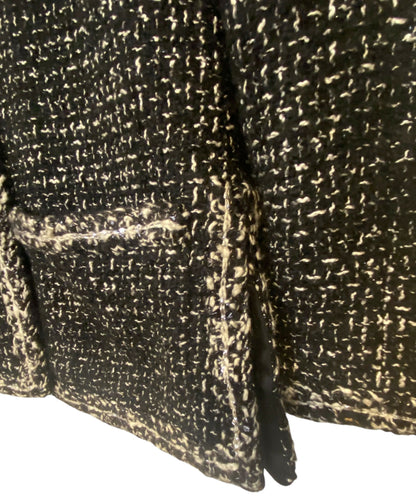 Chanel 17A Space Station Black White Ecru Metallic Fantasy Tweed Jacket FR 38