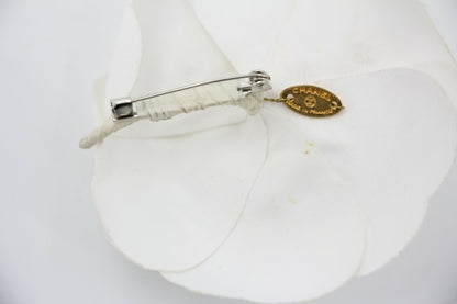 Chanel Vintage 81-85 Canvas White Camellia Brooch