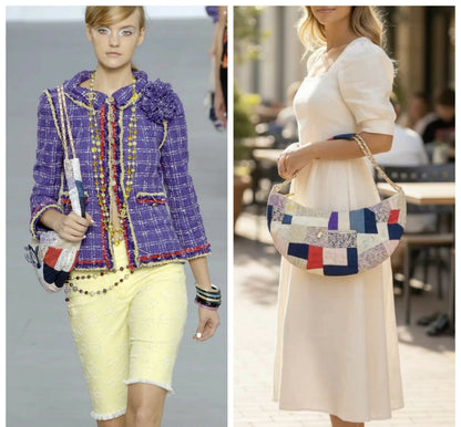 ULTRA RARE CHANEL 06P RUNWAY MULTICOLOR PATCHWORK TOTE HOBO BAG