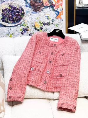 Chanel 20P Orange-Pink Tweed Jacket