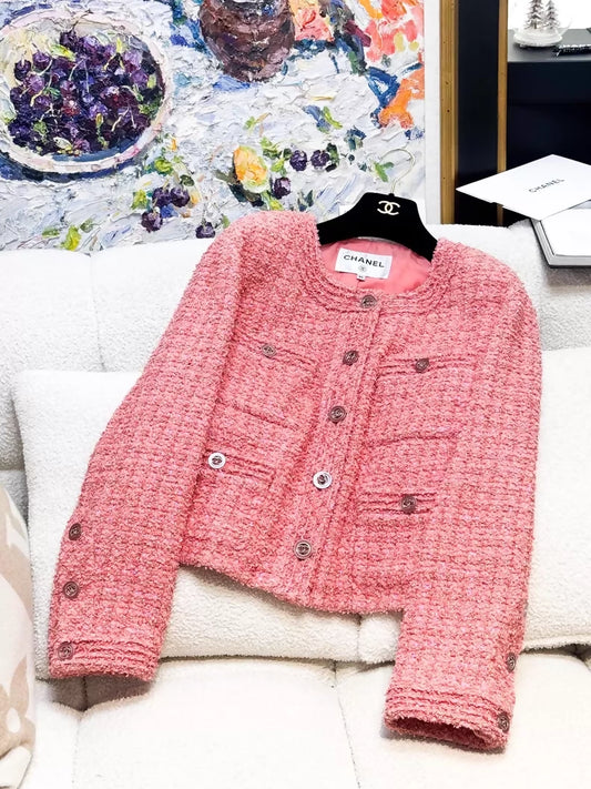 Chanel 20P Orange-Pink Tweed Jacket