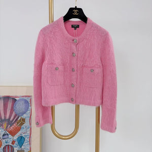 Chanel Snow Collection Snowflake Button Cashmere Cardigan