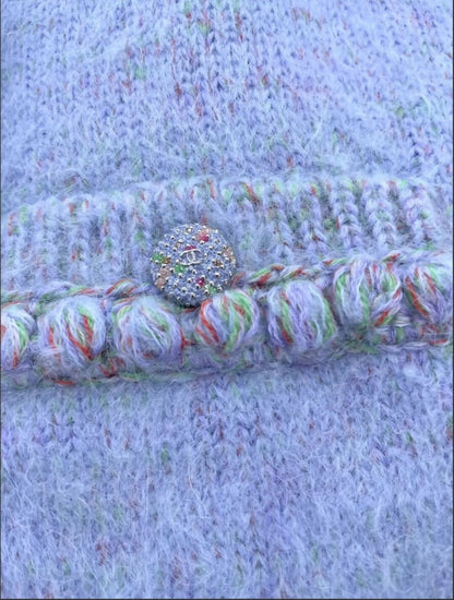 Chanel25B purple tweed cardigan
