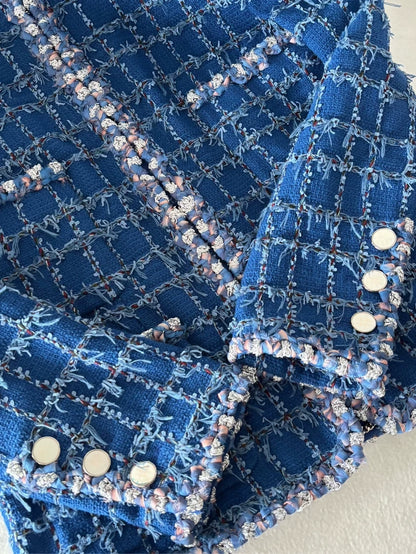 Chanel 23C Blue Tweed Jacket