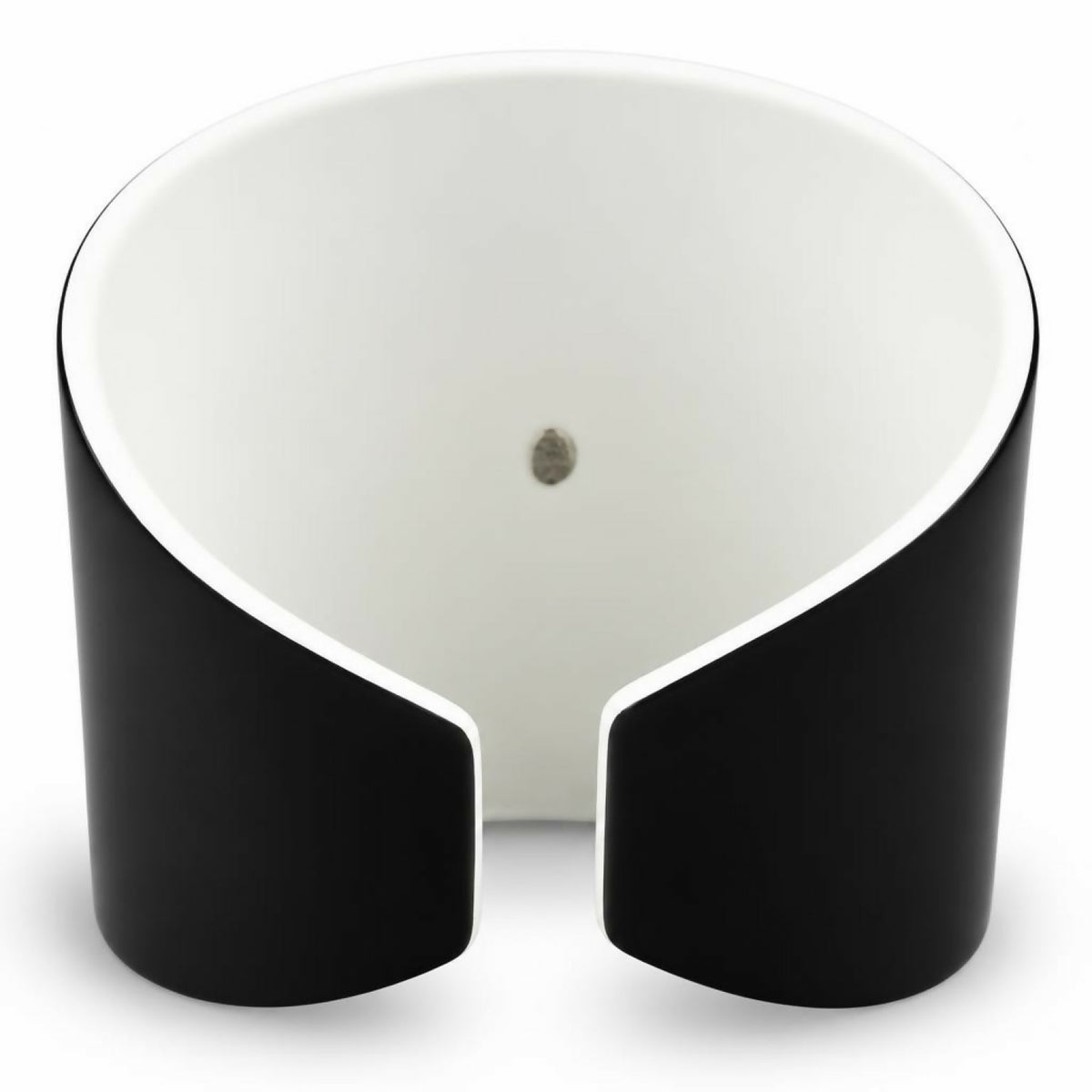 Chanel 2004 CC Wide Black White Resin Statement Bracelet Cuff