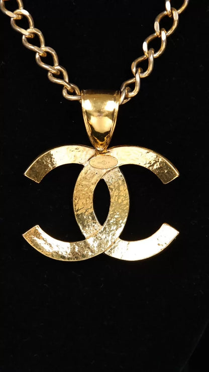 Chanel Gold Large CC Pendant Necklace