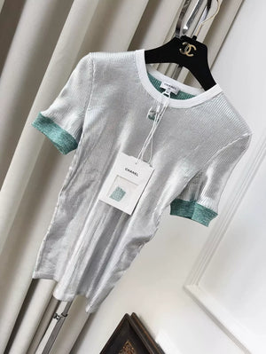 Chanel 25C grey & green top