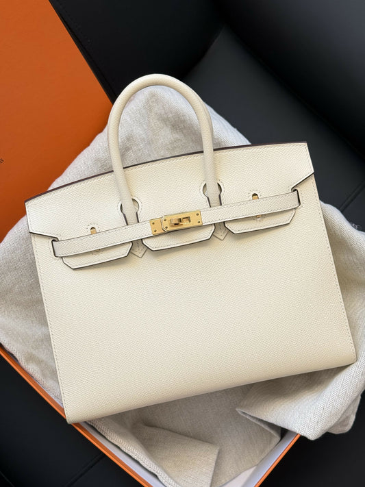 Hermès Birkin 25 Nata Epsom Leather with Gold Hardware