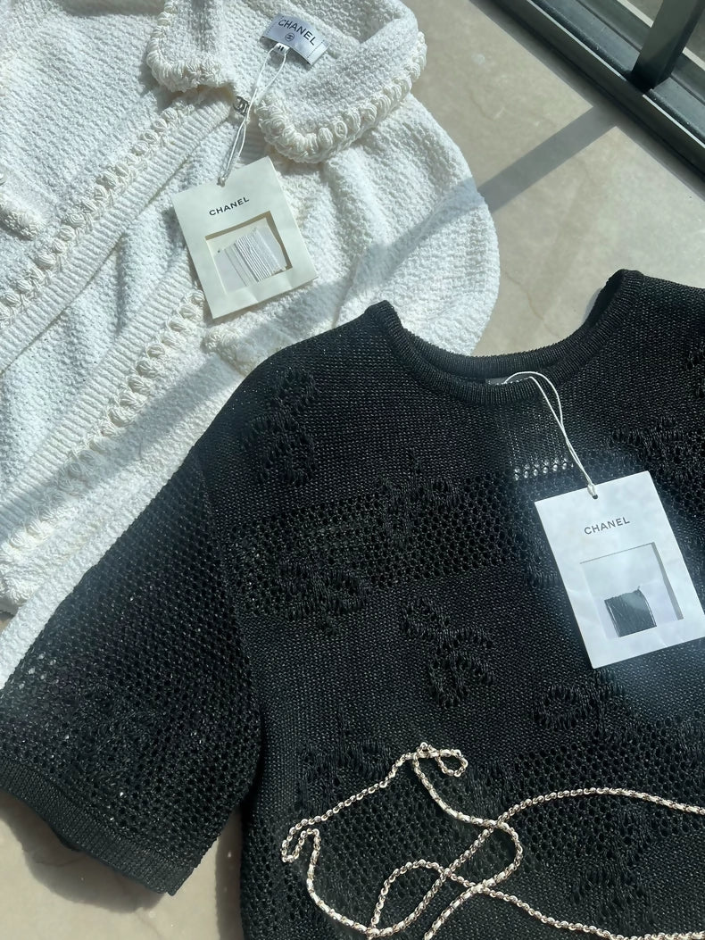 Chanel 24 Black Bow Top