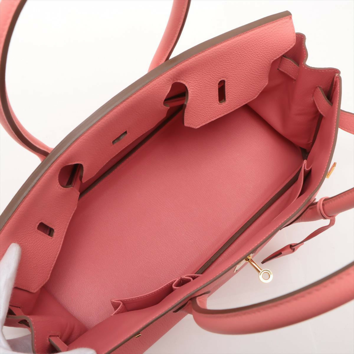 Hermès Shoulder Birkin 25 Flamingo Peach Pink Togo Leather with