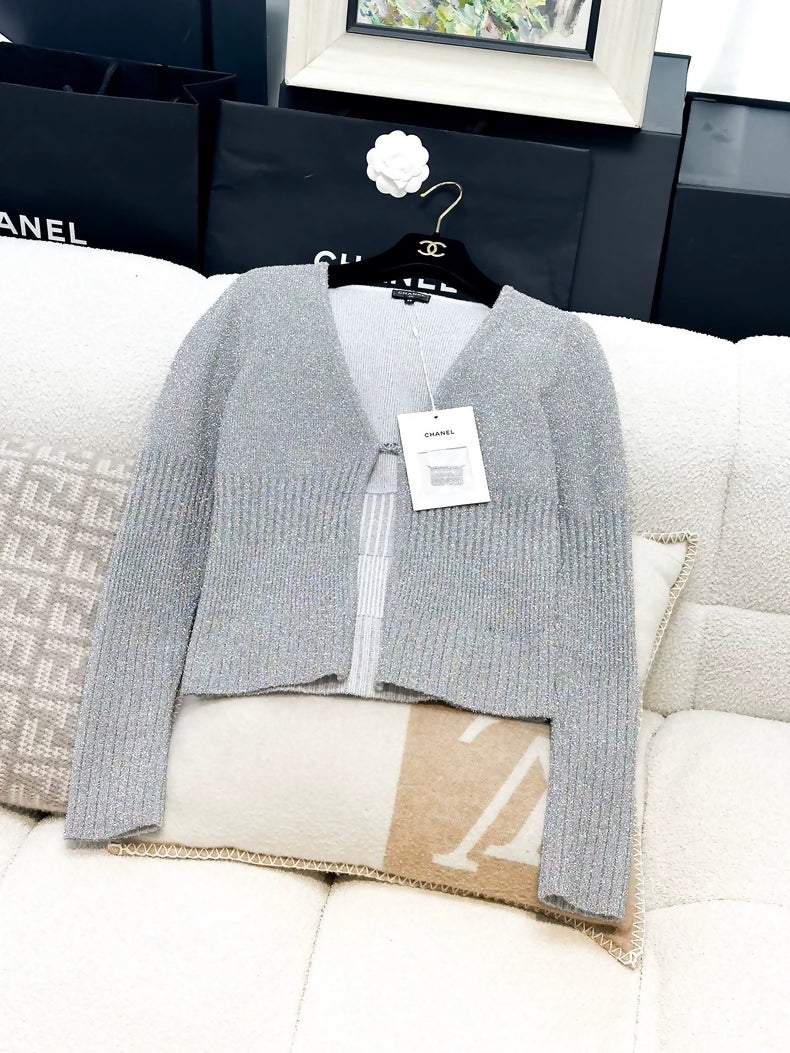 Chanel 22A silver cardigan