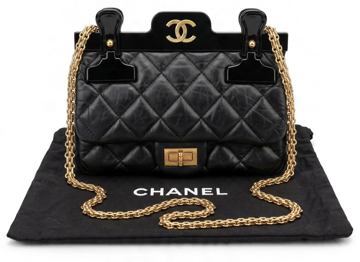 Chanel Mini Hanger Black Flap Bag gold hardware