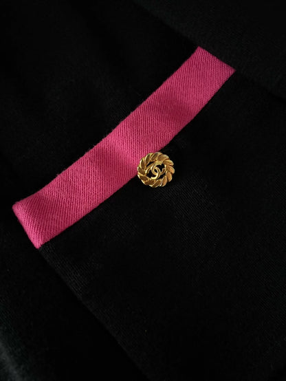 Vintage Chanel 95 Black and Pink Coat