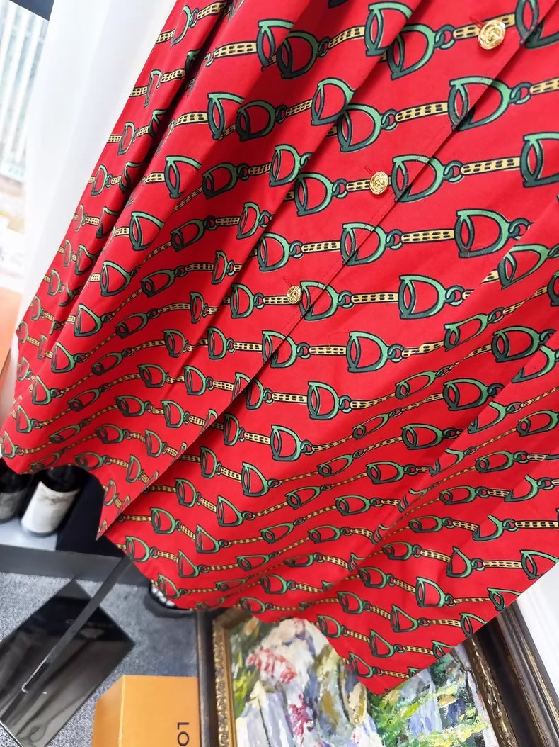 Gucci red print skirt