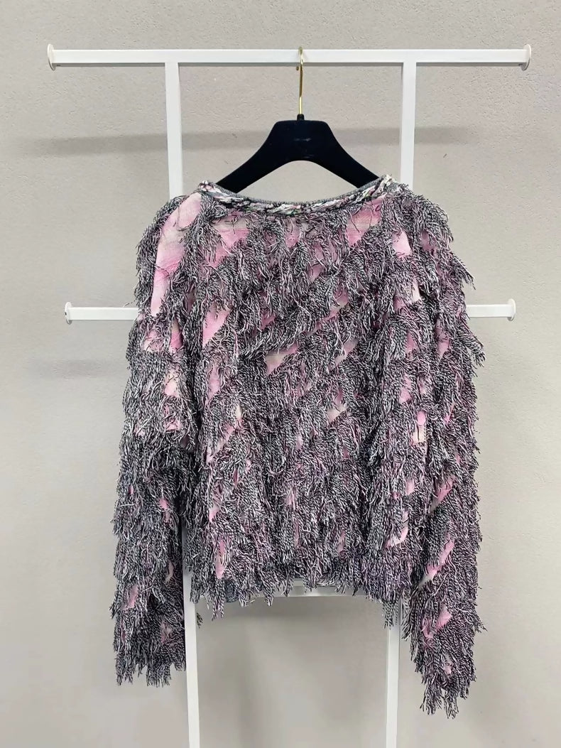 Chanel 18 pink and gray top