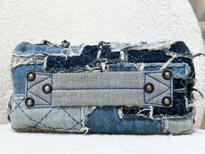 Chanel Paris-Dallas Flap Bag in Blue Patchwork Denim with Aged Silver Hardware (2014)