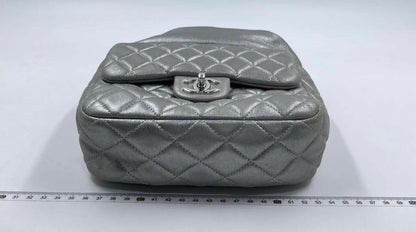 Chanel 2015-2016 Lambskin Quilted Seoul Metallic Small Backpack with Silver Hardware