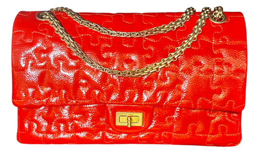 Chanel Medium Bright Red Patent Calfskin Puzzle 226 Reissue Flap Bag GHW