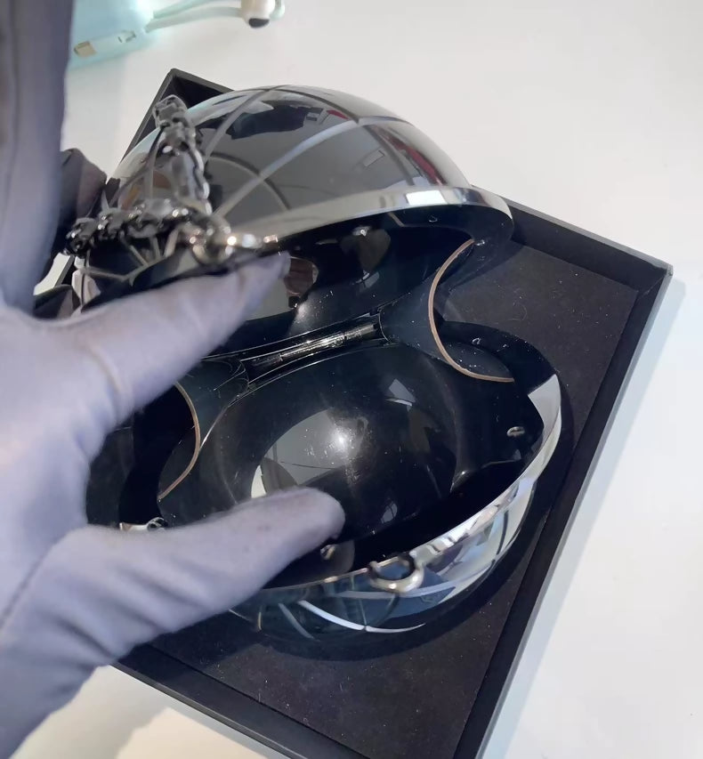 Chanel 13 Black Plexiglass CC Globe Minaudière Clutch Black Hardware