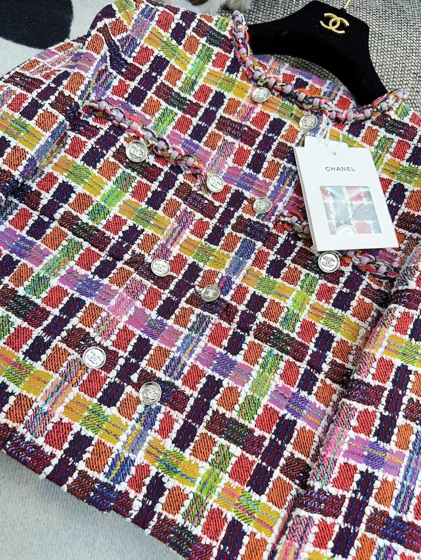 Chanel 23A Multicolore Mosaic Jacket