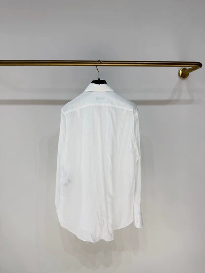 Loro Piana classic vintage style single-pocket linen shirt