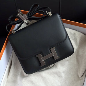 Hermès Constance 24 Noir Swift Leather with Palladium Hardware