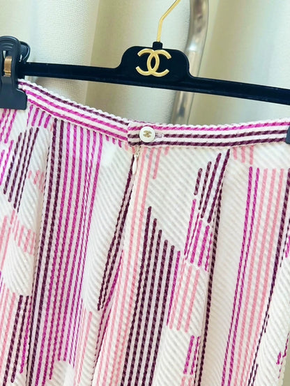 Chanel 23B pink & white skirt