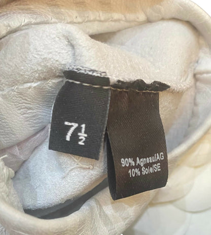 Rare Chanel 13C Paris-Versailles Mint Green Leather Silk Bows CC Fingerless Gloves Size 7.5