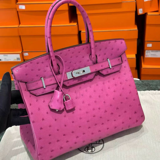 Hermès Birkin 30 – Rose Purple Ostrich Leather with A Engraving (2)