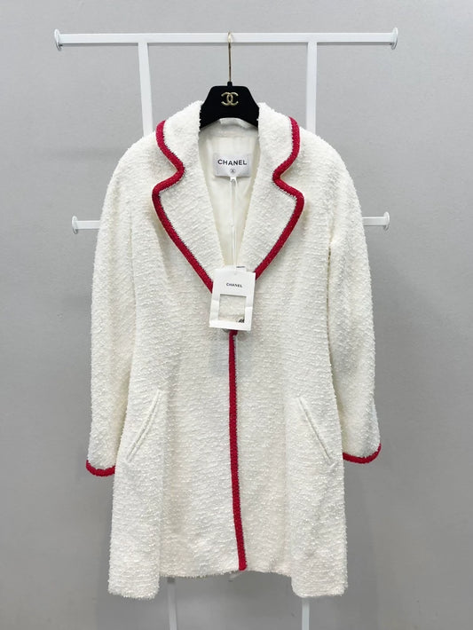 Chanel 20 white red tweed jacket