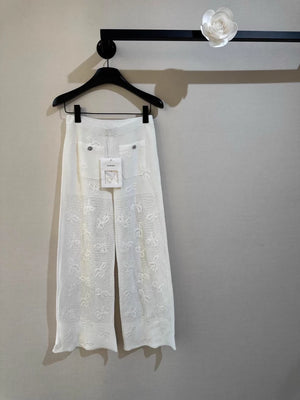 Chanel 24P bow knit wide-leg pants