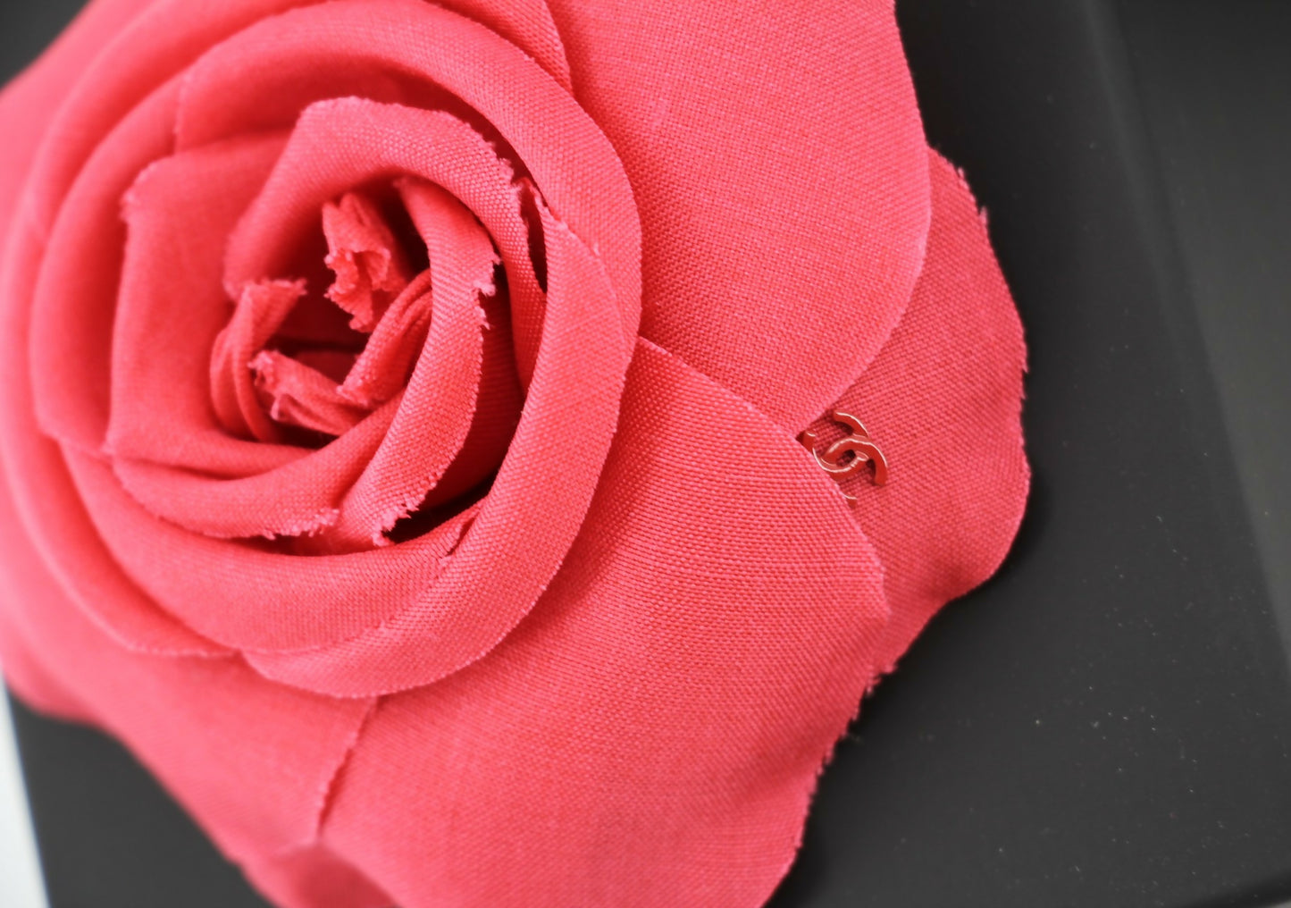 Chanel G26C Fabric Red Camellia Brooch
