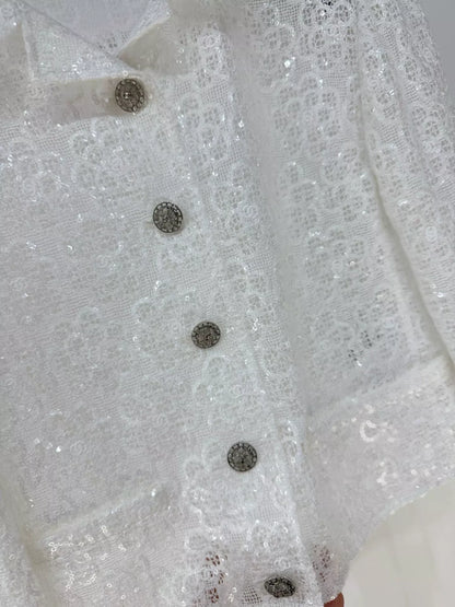 Chanel 24S White Lace Jacket