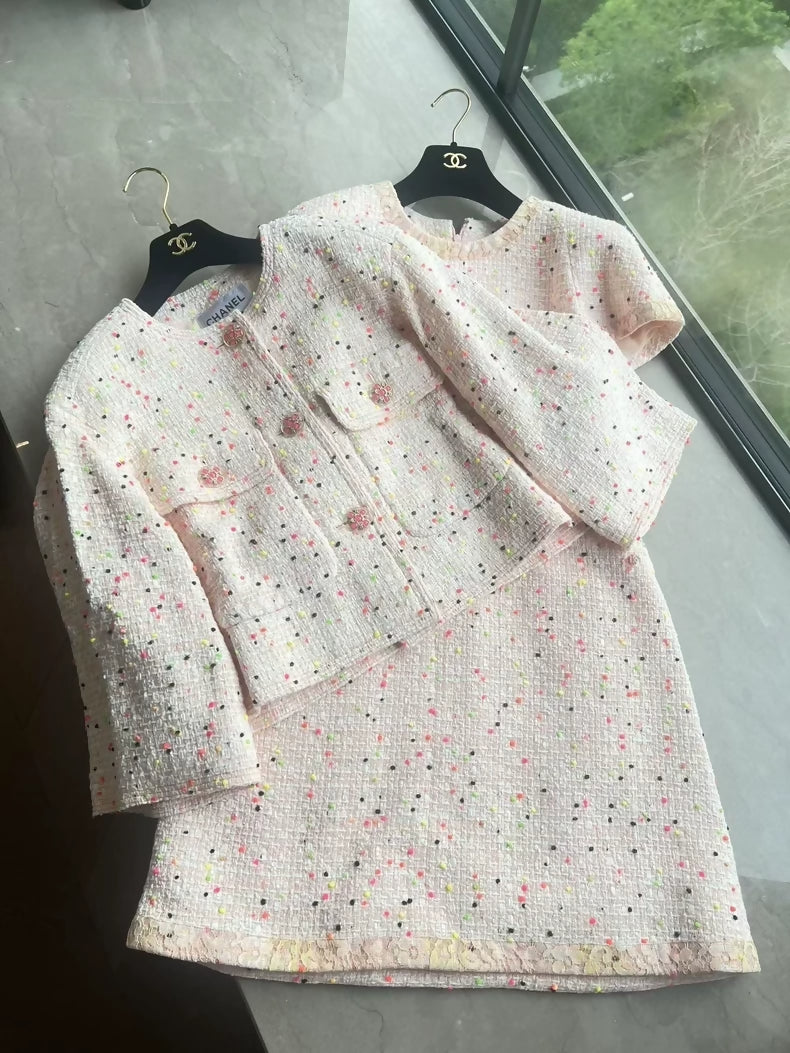 Chanel 2019 pink tweed jacket