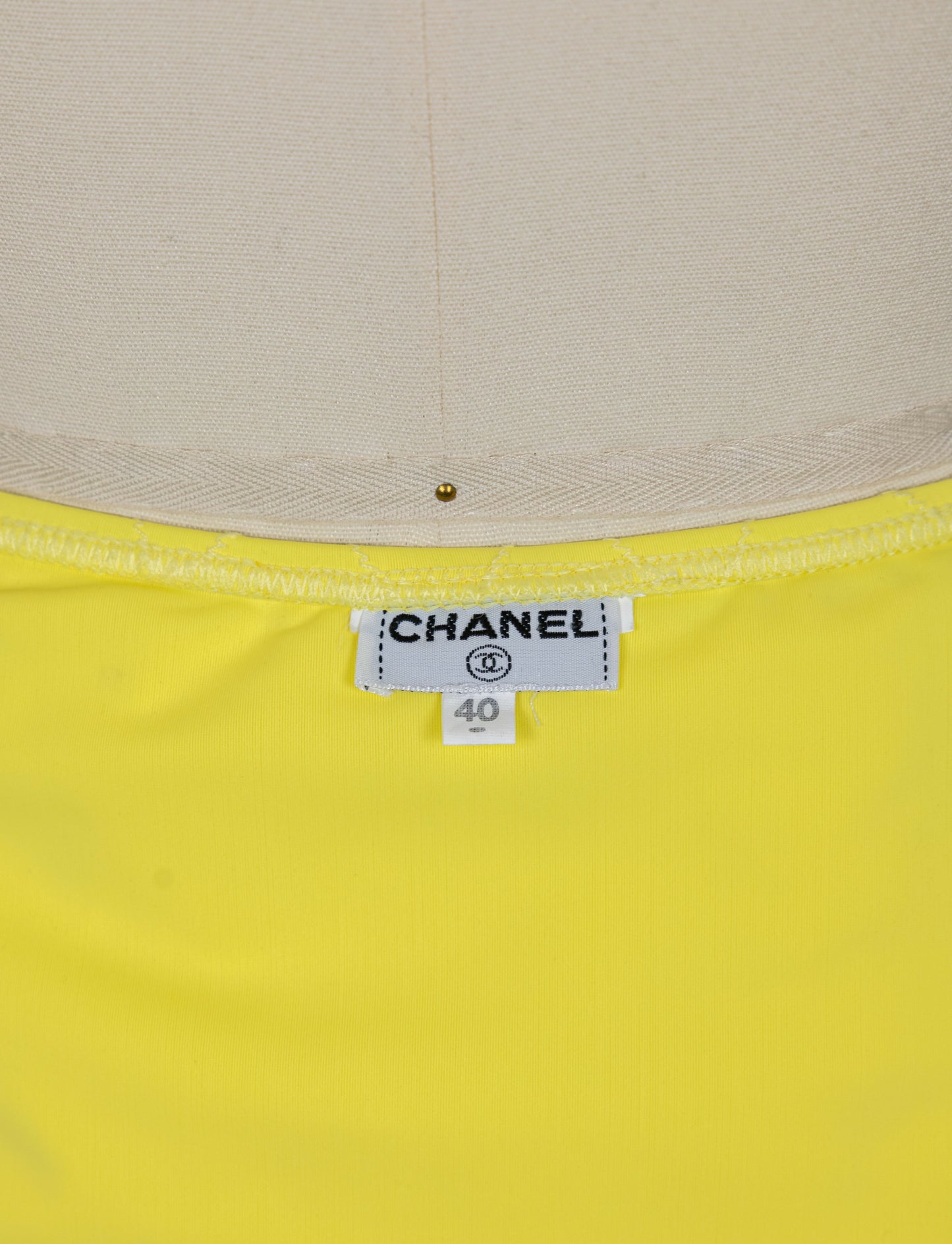 Chanel 1994 Cruise Vintage Yellow Logo Quilted Bikini