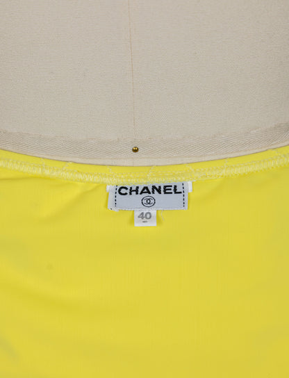 Chanel 1994 Cruise Vintage Yellow Logo Quilted Bikini