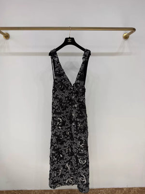 Chanel 22S black sequined CC dress
