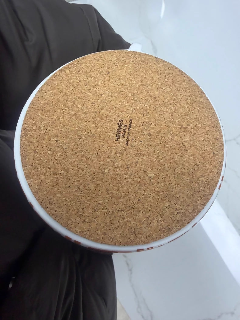 Hermes Brick Red Floral Vase