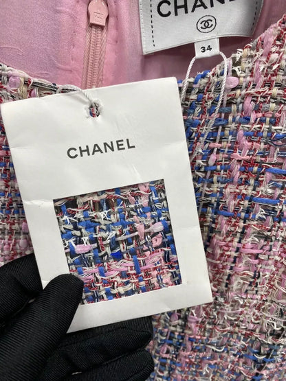 Chanel pink purple tweed Dress