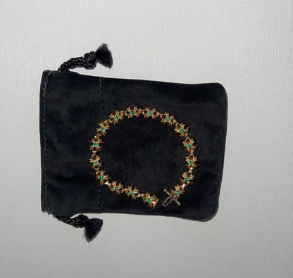 Chrome Hearts gold bracelet with Emeralds