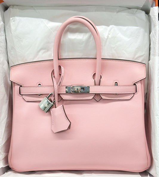 Hermès Birkin 25 Rose Sakura Swift Leather with Palladium Hardware