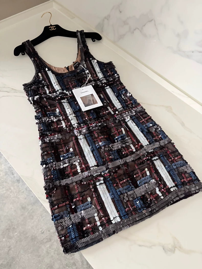 Chanel 22K sequined colourful dress