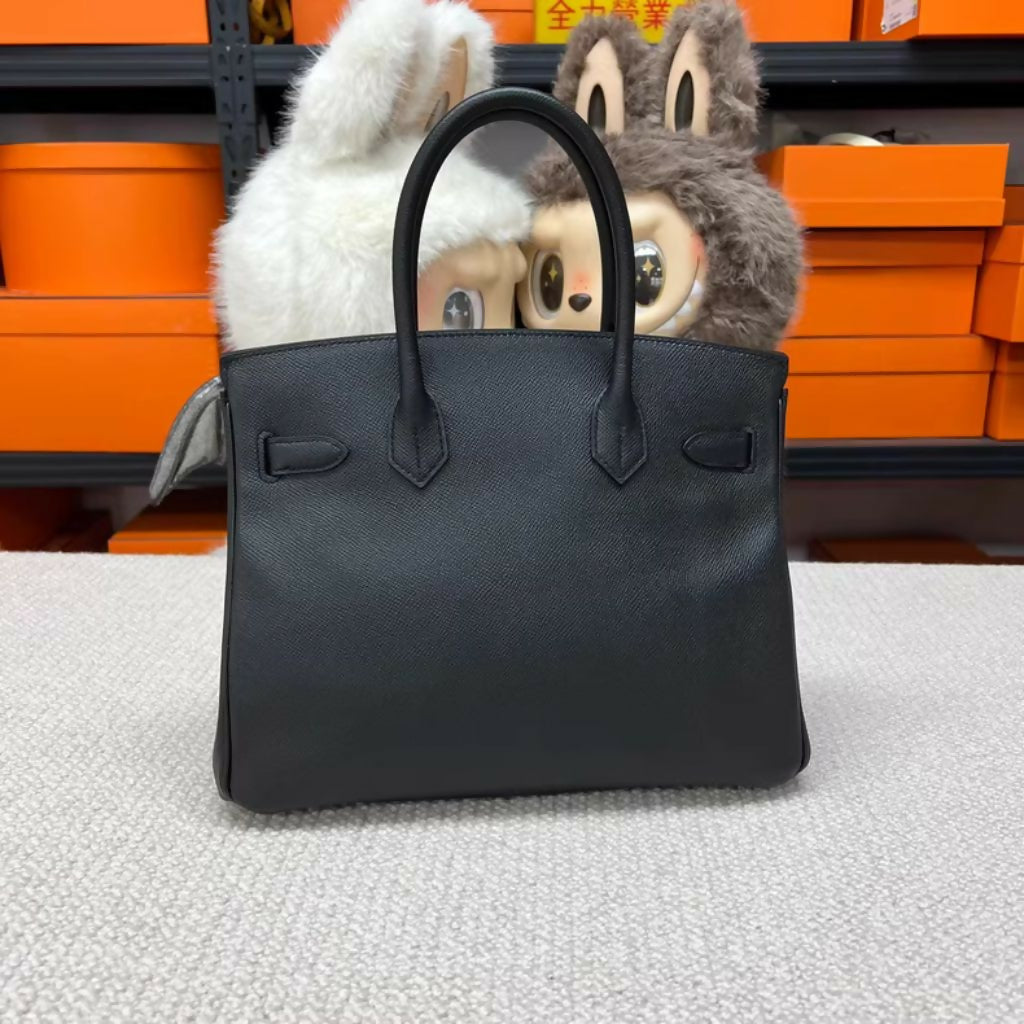 Hermès Birkin 30 – Platinum Black & Gold Epsom Leather