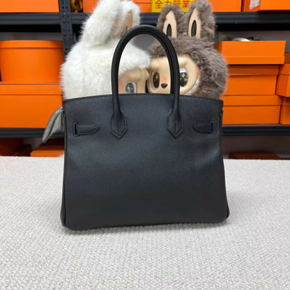 Hermès Birkin 30 – Platinum Black & Gold Epsom Leather