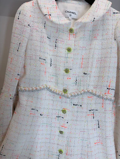 Chanel 24C runway colourful sequined tweed dress