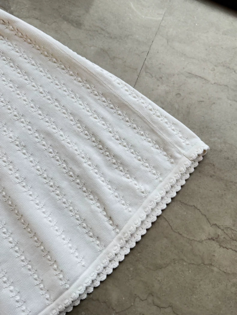 Chanel 25P White Knit Dress