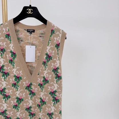 Chanel Gold Thread Cashmere Knit Dress