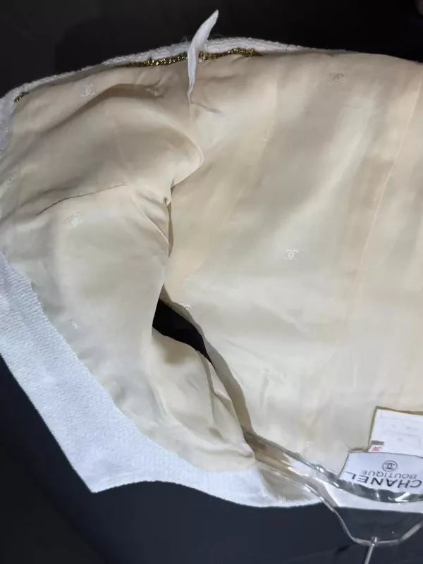 Chanel 1995 Black 
White Cropped Jacket