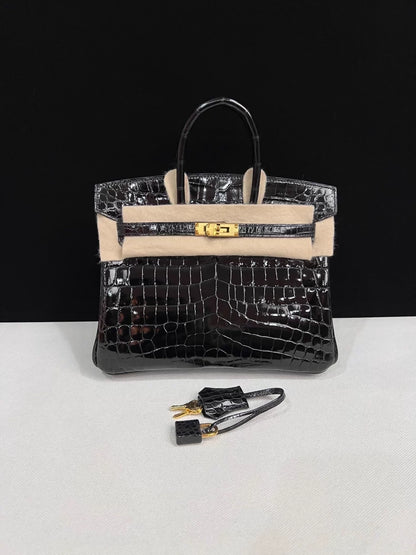Hermes Birkin 25 Shiny Crocodile leather Gold hardware